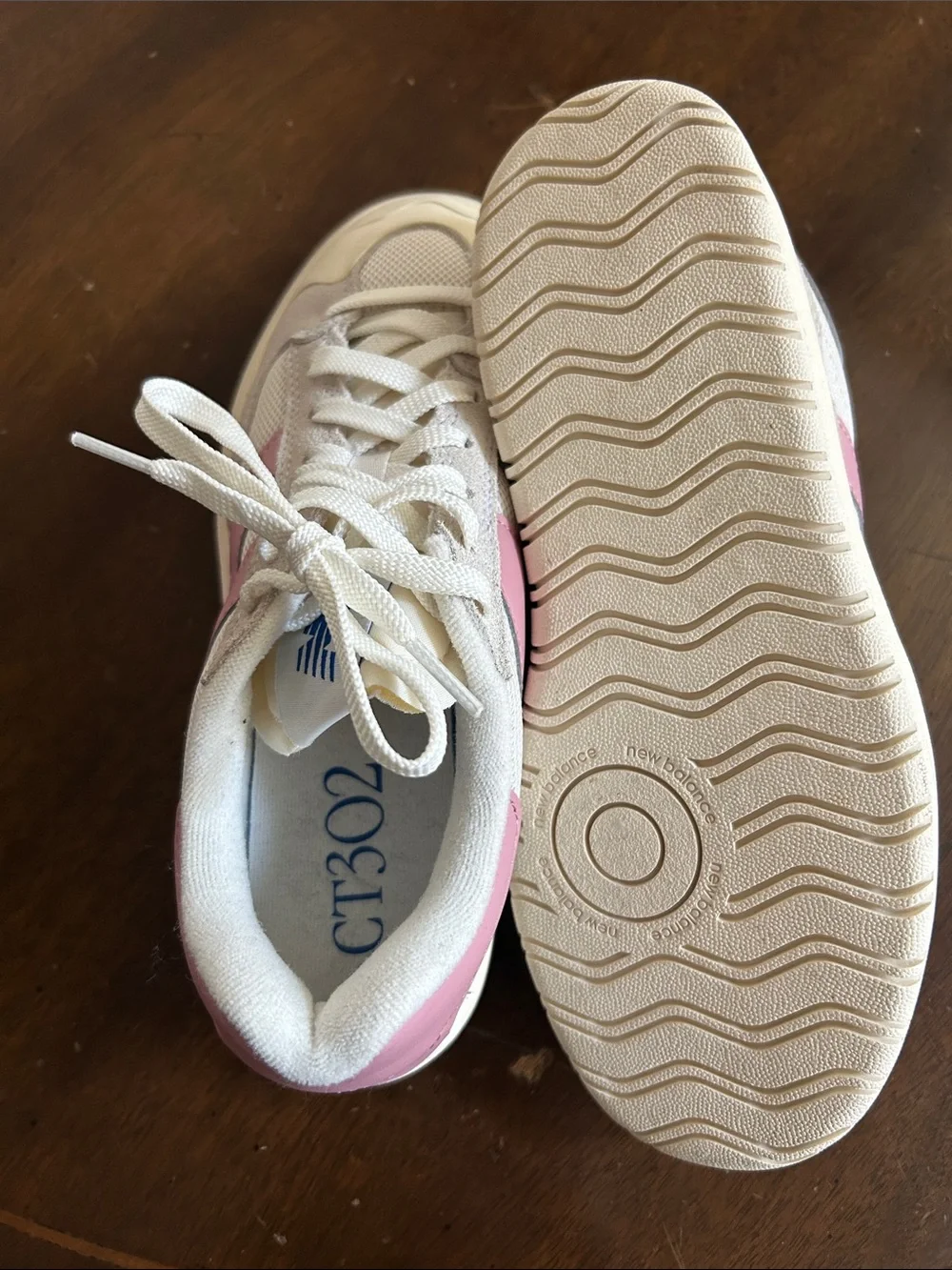 New Balance Cream and Pink Women's Sneakers